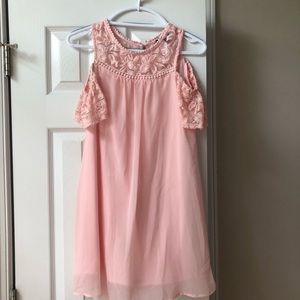 Baby pink dress.